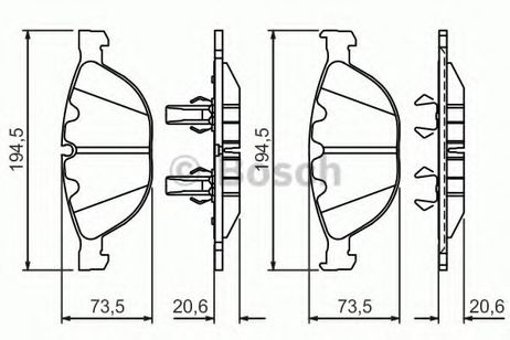 фото Bosch 0 986 494 349 Колодки тормозные дисковые | перед | Bosch 0 986 494 349 Колодки тормозные дисковые | перед |