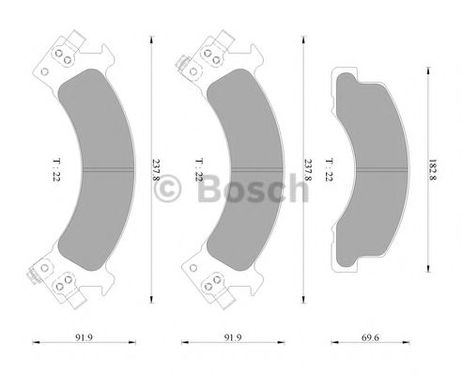 фото Bosch 0 986 AB2 341 Снят с производства Комплект тормозных колодок, дисковый тормоз Bosch 0 986 AB2 341 Снят с производства Комплект тормозных колодок, дисковый тормоз