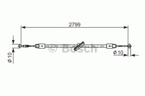 фото Bosch 1 987 477 197 Трос, стояночная тормозная система Bosch 1 987 477 197 Трос, стояночная тормозная система