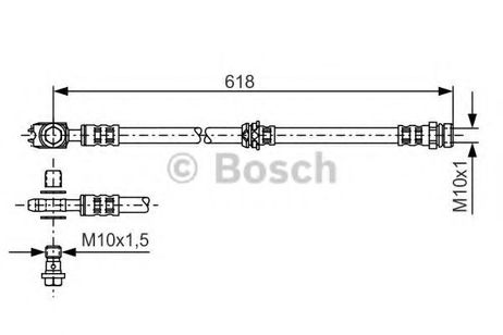 фото Bosch 1 987 481 173 Шланг тормозной | перед прав/лев | Bosch 1 987 481 173 Шланг тормозной | перед прав/лев |