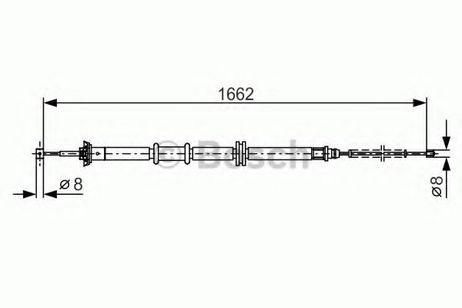 фото Bosch 1 987 482 206 Трос, стояночная тормозная система Bosch 1 987 482 206 Трос, стояночная тормозная система