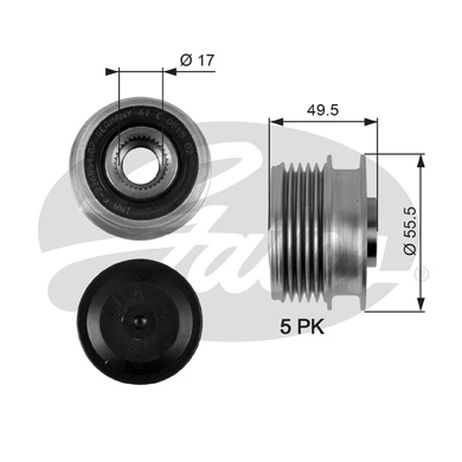 фото Gates OAP7079 Снят с производства Механизм свободного хода генератора Gates OAP7079 Снят с производства Механизм свободного хода генератора