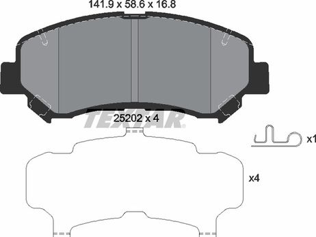 фото Textar 2520201 Колодки тормозные дисковые | перед | Textar 2520201 Колодки тормозные дисковые | перед |