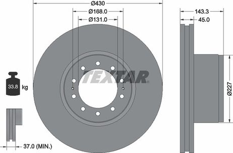 фото Textar 93186700 Диск тормозной | перед | HCV Textar 93186700 Диск тормозной | перед | HCV