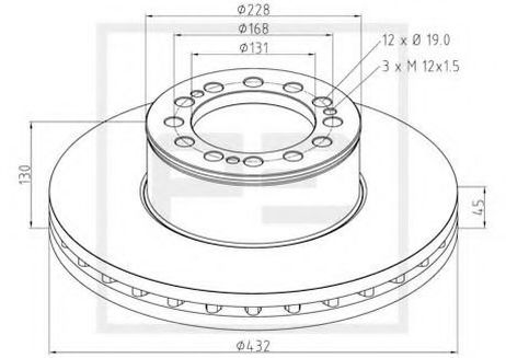 фото PE Automotive 036.121-00A Диск тормозной HCV PE Automotive 036.121-00A Диск тормозной HCV