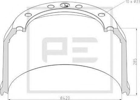 фото PE Automotive 046.424-00A Тормозной барабан PE Automotive 046.424-00A Тормозной барабан