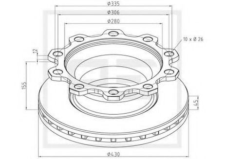 фото PE Automotive 186.100-00A Диск тормозной PE Automotive 186.100-00A Диск тормозной