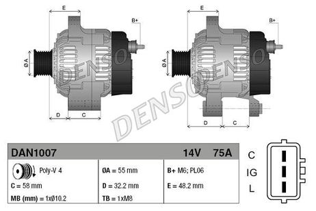 фото Denso DAN1007 Генератор Denso DAN1007 Генератор