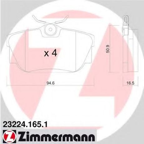 фото Zimmermann 23224.165.1 Колодки тормозные дисковые | зад | Zimmermann 23224.165.1 Колодки тормозные дисковые | зад |