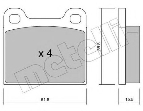 фото Metelli 22-0003-4 Комплект тормозных колодок, дисковый тормоз Metelli 22-0003-4 Комплект тормозных колодок, дисковый тормоз