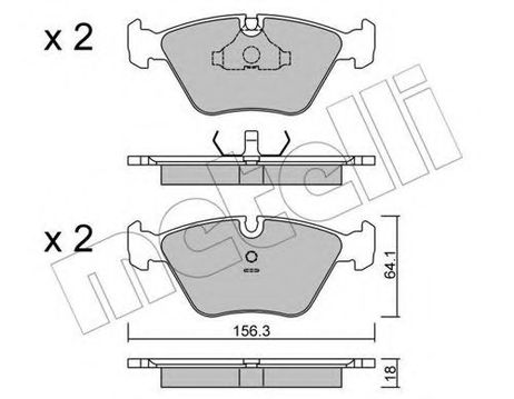 фото Metelli 22-0122-2 Комплект тормозных колодок, дисковый тормоз Metelli 22-0122-2 Комплект тормозных колодок, дисковый тормоз