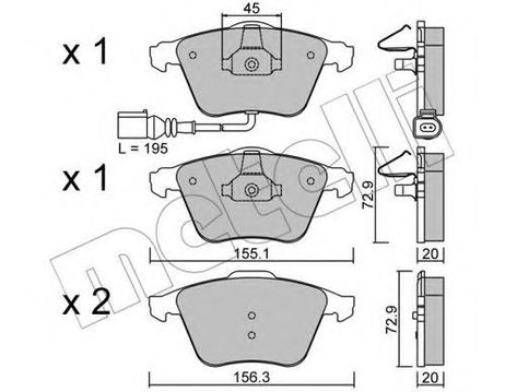 фото Metelli 22-0549-4 Комплект тормозных колодок, дисковый тормоз Metelli 22-0549-4 Комплект тормозных колодок, дисковый тормоз