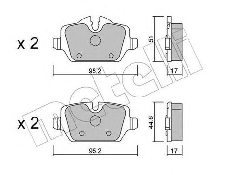 фото Metelli 22-0641-0 Колодки тормозные дисковые | зад | Metelli 22-0641-0 Колодки тормозные дисковые | зад |