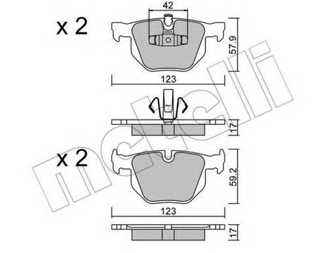 фото Metelli 22-0643-0 Комплект тормозных колодок, дисковый тормоз | зад | Metelli 22-0643-0 Комплект тормозных колодок, дисковый тормоз | зад |