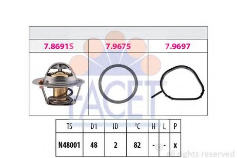фото Facet 7.8692 Термостат, охлаждающая жидкость Facet 7.8692 Термостат, охлаждающая жидкость
