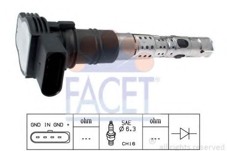 фото Facet 9.6325 Катушка зажигания Facet 9.6325 Катушка зажигания