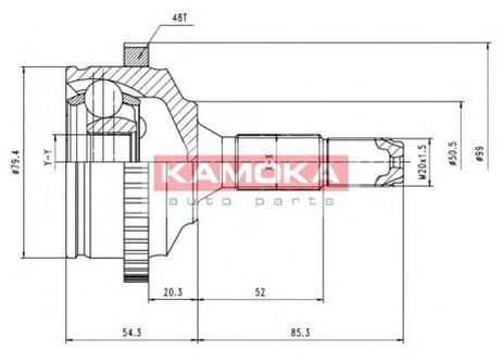 фото Kamoka 7146 Шарнирный комплект, приводной вал | перед | Kamoka 7146 Шарнирный комплект, приводной вал | перед |