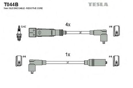 фото Tesla T044B Комплект высоковольтных проводов Tesla T044B Комплект высоковольтных проводов