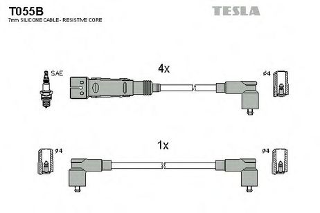 фото Tesla T055B Комплект высоковольтных проводов Tesla T055B Комплект высоковольтных проводов