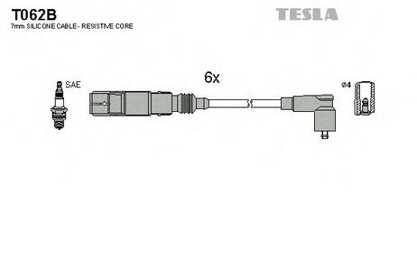 фото Tesla T062B Комплект высоковольтных проводов Tesla T062B Комплект высоковольтных проводов