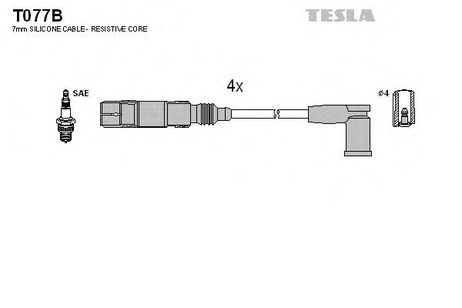 фото Tesla T077B Комплект высоковольтных проводов Tesla T077B Комплект высоковольтных проводов