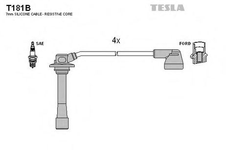 фото Tesla T181B Комплект проводов зажигания Tesla T181B Комплект проводов зажигания