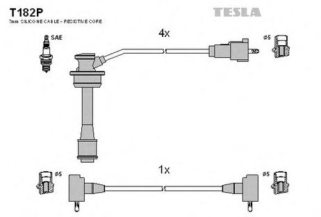 фото Tesla T182P Комплект проводов зажигания Tesla T182P Комплект проводов зажигания