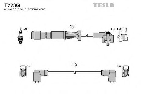 фото Tesla T223G Комплект проводов зажигания Tesla T223G Комплект проводов зажигания