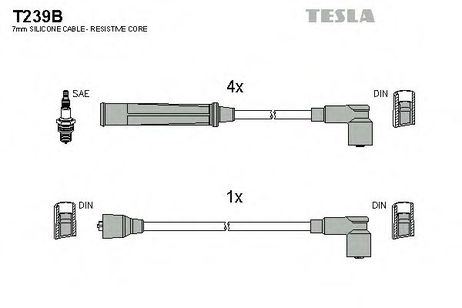 фото Tesla T239B Комплект высоковольтных проводов Tesla T239B Комплект высоковольтных проводов