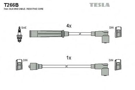 фото Tesla T266B Комплект высоковольтных проводов Tesla T266B Комплект высоковольтных проводов