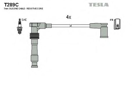 фото Tesla T289C Комплект проводов зажигания Tesla T289C Комплект проводов зажигания