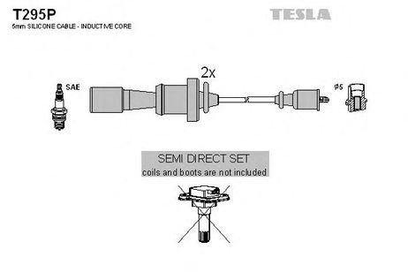 фото Tesla T295P Комплект высоковольтных проводов Tesla T295P Комплект высоковольтных проводов