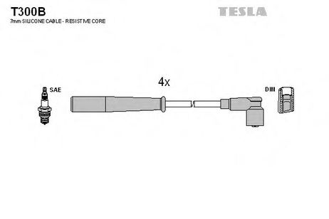 фото Tesla T300B Комплект проводов зажигания Tesla T300B Комплект проводов зажигания