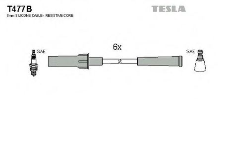 фото Tesla T477B Комплект проводов высоковольтных Tesla T477B Комплект проводов высоковольтных