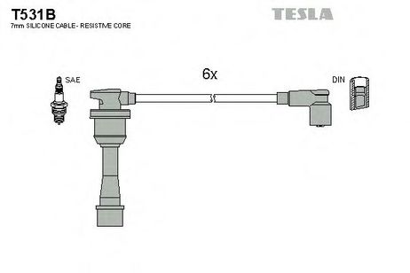 фото Tesla T531B Комплект высоковольтных проводов Tesla T531B Комплект высоковольтных проводов