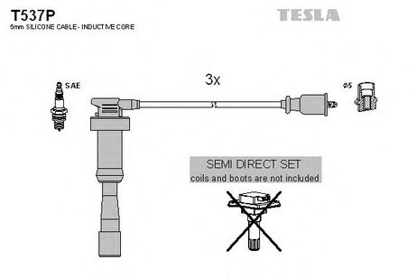 фото Tesla T537P Комплект проводов зажигания Tesla T537P Комплект проводов зажигания