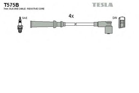 фото Tesla T575B Комплект высоковольтных проводов Tesla T575B Комплект высоковольтных проводов