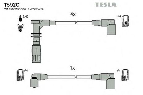 фото Tesla T592C Комплект высоковольтных проводов Tesla T592C Комплект высоковольтных проводов