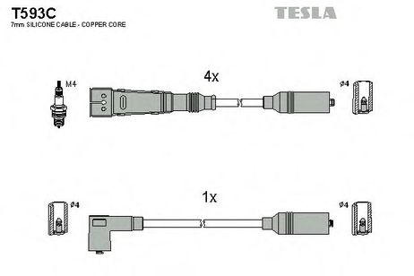Tesla T593C Комплект высоковольтных проводов