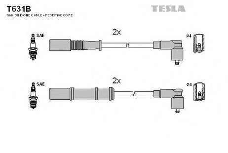 фото Tesla T631B Провода высоковольтные Tesla T631B Провода высоковольтные