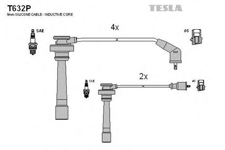 фото Tesla T632P Комплект высоковольтных проводов Tesla T632P Комплект высоковольтных проводов