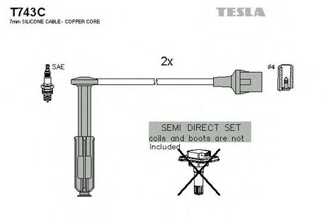фото Tesla T743C Комплект проводов зажигания Tesla T743C Комплект проводов зажигания