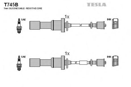 фото Tesla T745B Комплект проводов зажигания Tesla T745B Комплект проводов зажигания