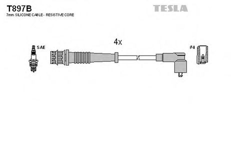 фото Tesla T897B Комплект высоковольтных проводов Tesla T897B Комплект высоковольтных проводов