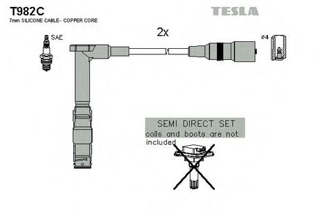 фото Tesla T982C Комплект высоковольтных проводов Tesla T982C Комплект высоковольтных проводов