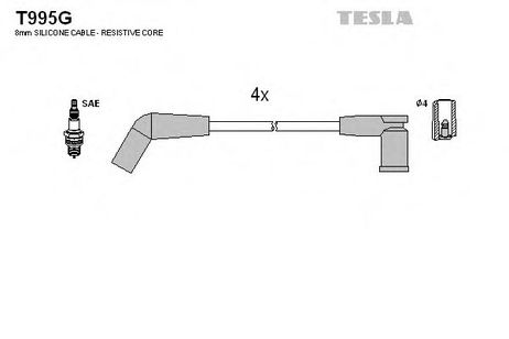 фото Tesla T995G Комплект высоковольтных проводов Tesla T995G Комплект высоковольтных проводов