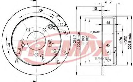 фото FREMAX BD-2907 Тормозной диск | зад | FREMAX BD-2907 Тормозной диск | зад |