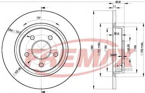 фото FREMAX BD-3962 Диск тормозной | зад | FREMAX BD-3962 Диск тормозной | зад |