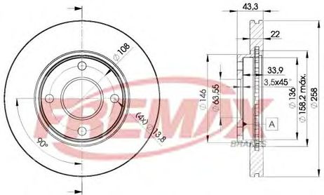 фото FREMAX BD-5344 Диск тормозной | перед | FREMAX BD-5344 Диск тормозной | перед |
