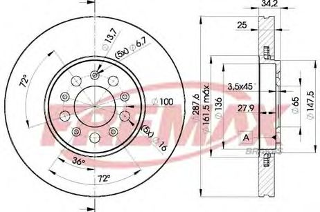 фото FREMAX BD-5604 Диск тормозной | перед | FREMAX BD-5604 Диск тормозной | перед |